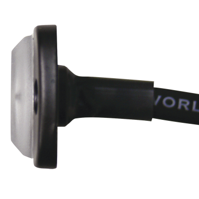 Luz Auxiliar de 12 LED, Rojo/Claro, SAE, Bisel Negro, Lente Transparente