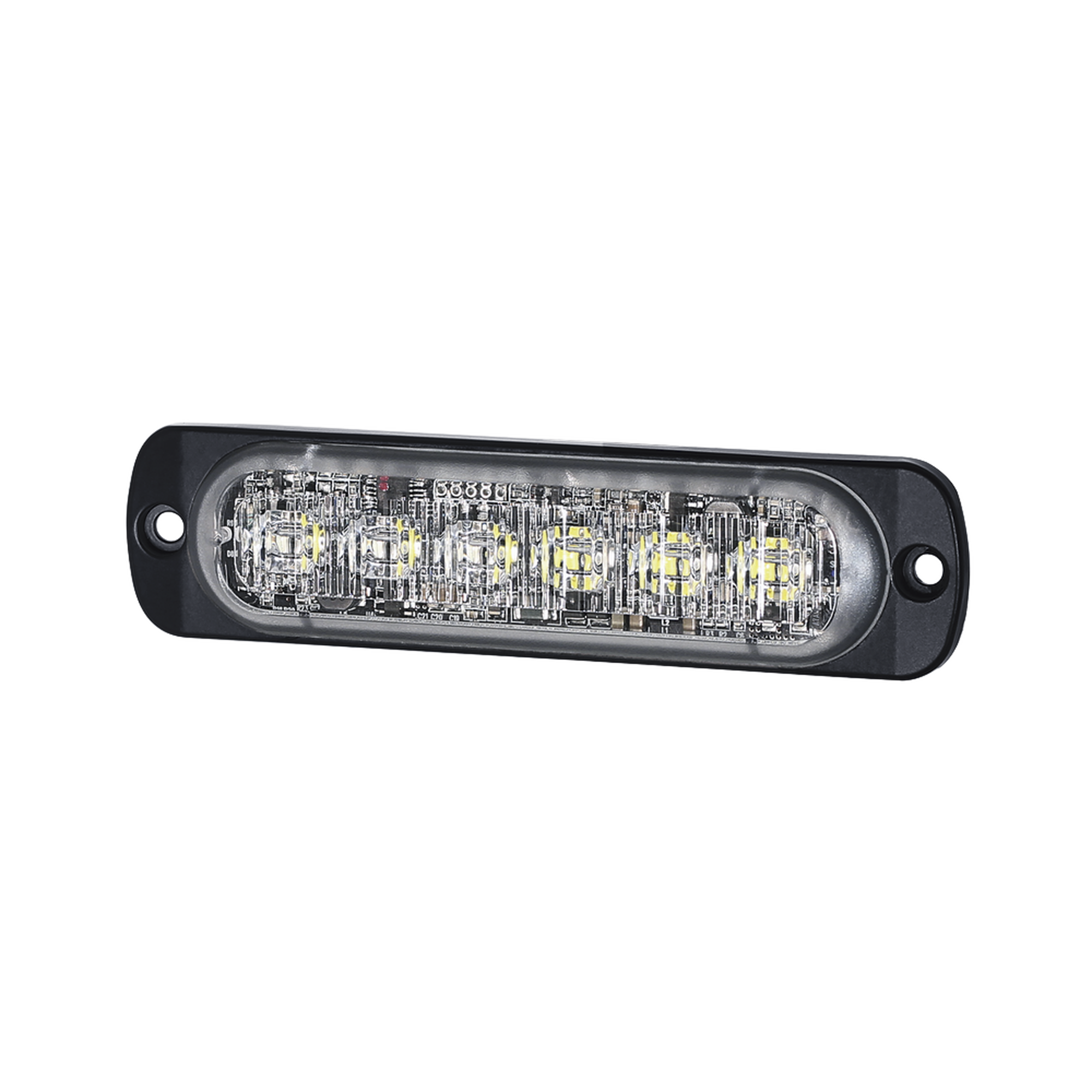 Luz Auxiliar de 12 LED, Rojo/Claro, Lente Transparente, SAE
