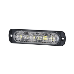Luz Auxiliar de 12 LED, Rojo/Claro, Lente Transparente, SAE