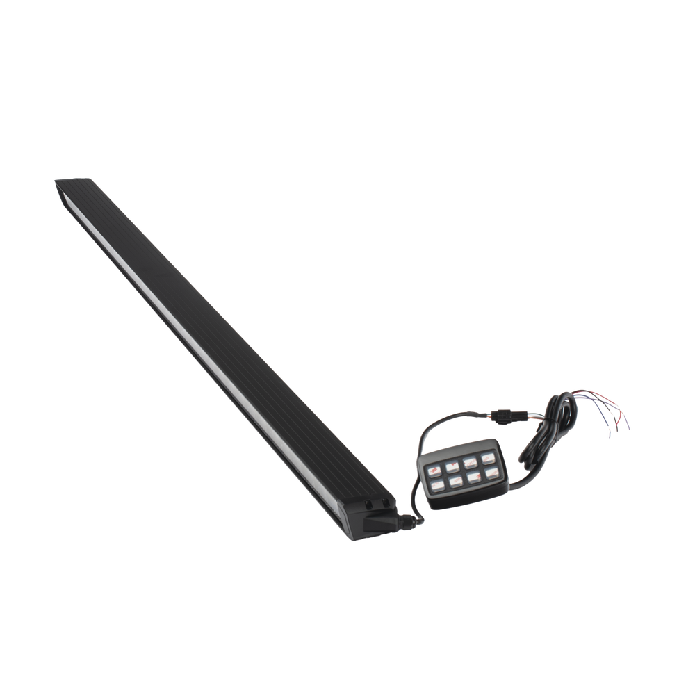 Barra directora de trafico de 8 Modulos, 32 LED, 47 pulgadas, Ambar Con Controlador de 8 interruptores, SAE