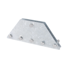 Placas igualadoras con tornillería y separadores, para 6 retenidas. Galvanizado en inmersión.
