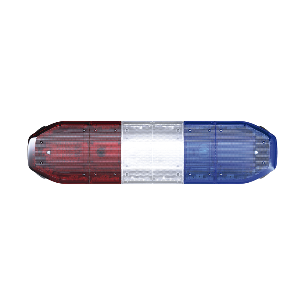 Barra de luces de 48", 216 LED, Dual Color, Programable, Rojo/Azul/Ámbar/Claro, Ideal para Equipar Unidades de Seguridad Publica con Domos Rojo, Claro y Azul