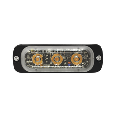 Luz Auxiliar de 3 LED, Ambar, Lente Transparente, SAE