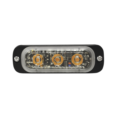 Luz Auxiliar de 3 LED, Ambar, SAE, 12-24 Vcd, Lente transparente