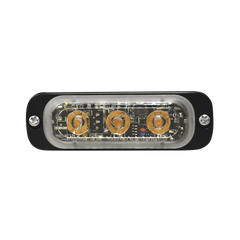 Luz Auxiliar de 3 LED, Ambar, SAE, 12-24 Vcd, Lente transparente