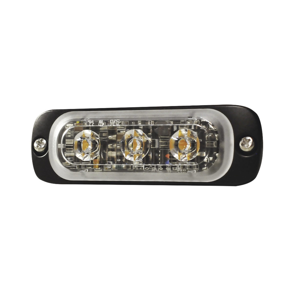Luz Auxiliar de 3 LED, Ambar, Lente Transparente, SAE