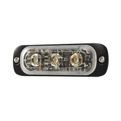 Luz Auxiliar de 3 LED, Ambar, SAE, 12-24 Vcd, Lente transparente