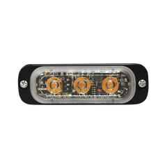 Luz Auxiliar de 3 LED, Rojo, Lente Transparente, SAE