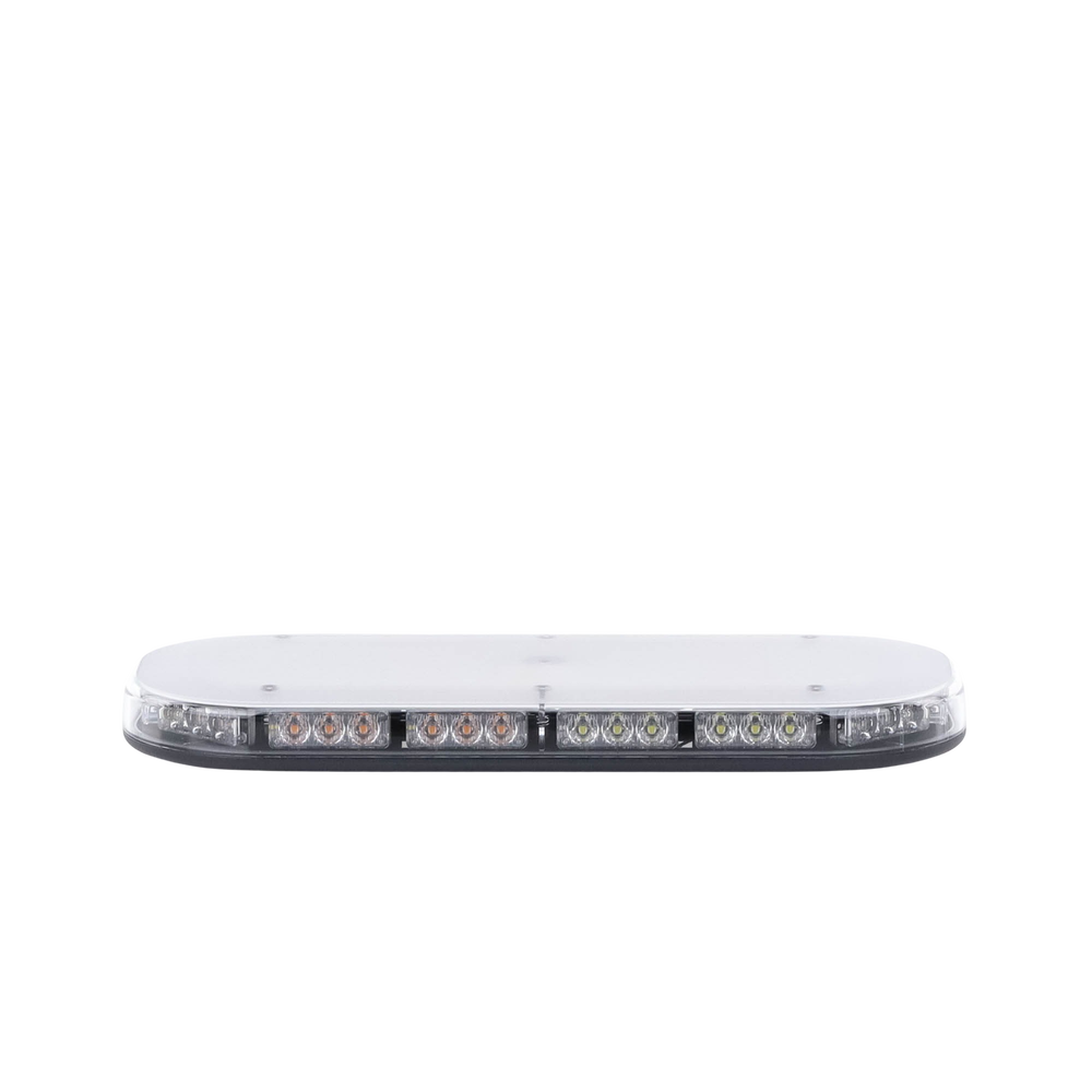 Mini Barra de Luces 42 LED, Ambar/Blanco, 15 Pulgadas, Montaje Fijo Con Tornillos, 12-24 Vcd, Lente transparente, SAE