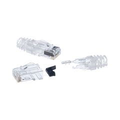 Plug RJ45 Cat6 de 3 Piezas, Para Cable UTP de Calibre 23-24 AWG, Chapado en Oro de 50 micras, Paquete de 100 Piezas