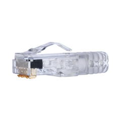 Plug RJ45 Cat6 de 3 Piezas, Para Cable UTP de Calibre 23-24 AWG, Chapado en Oro de 50 micras, Paquete de 100 Piezas