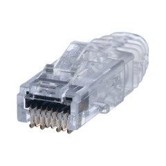 Plug RJ45 Cat6 de 3 Piezas, Para Cable UTP de Calibre 23-24 AWG, Chapado en Oro de 50 micras, Paquete de 100 Piezas