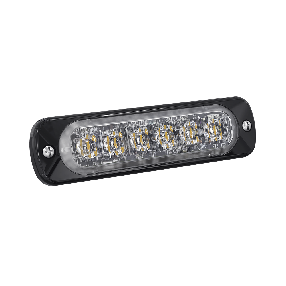 Luz Auxiliar de 6 LED, Ambar, Lente Transparente, SAE
