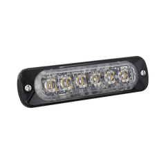 Luz Auxiliar de 6 LED, Ambar, Lente Transparente, SAE
