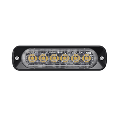 Luz Auxiliar de 6 LED, Ambar, Lente Transparente, SAE