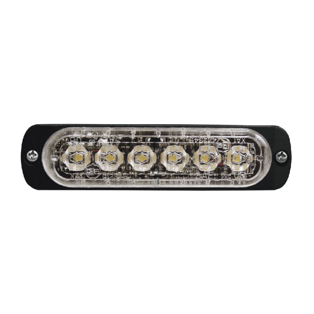 Luz Auxiliar de 6 LED, Ambar, Lente Transparente, SAE