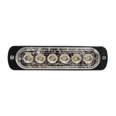 Luz Auxiliar de 6 LED, Ambar, Lente Transparente, SAE