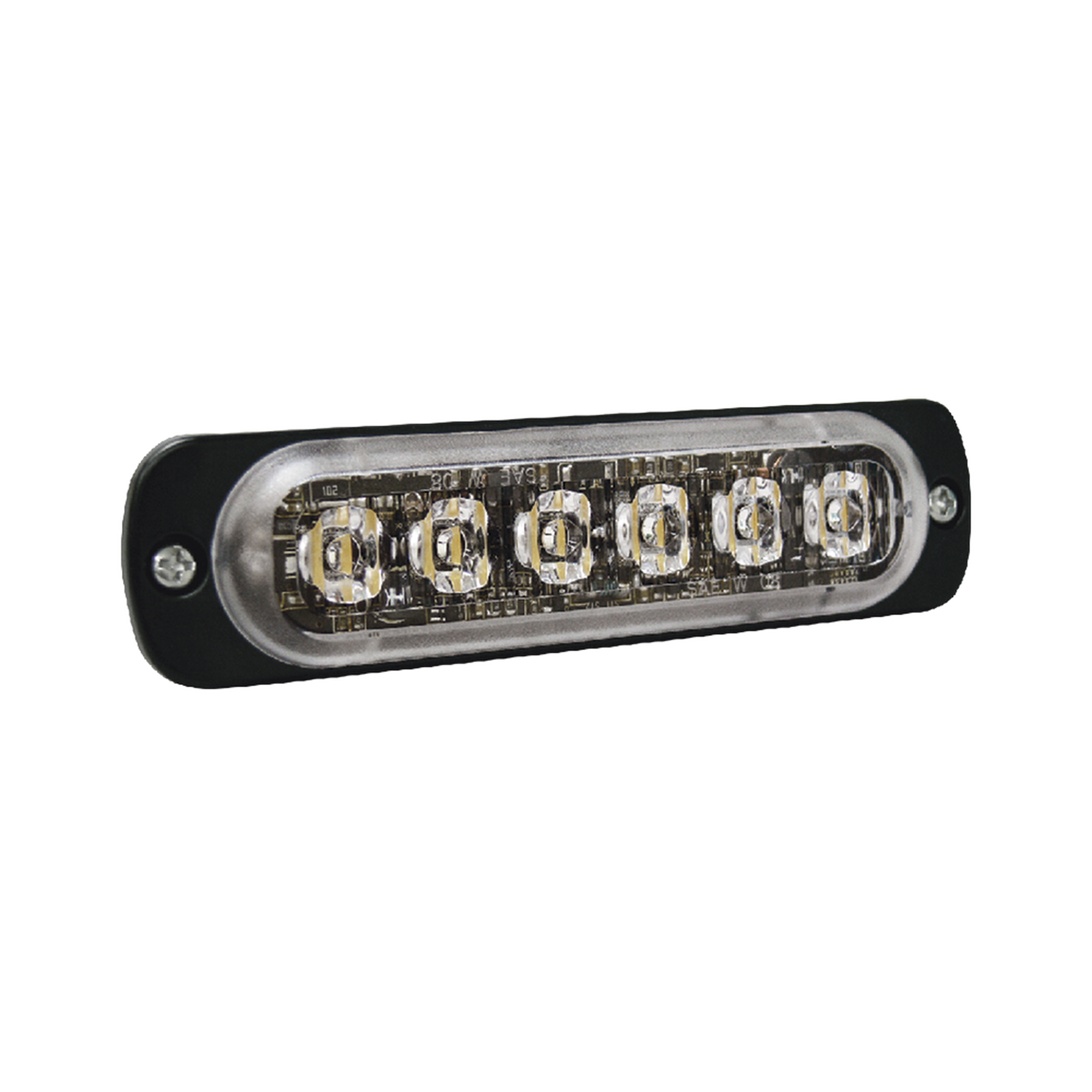 Luz Auxiliar de 6 LED, Ambar, Lente Transparente, SAE