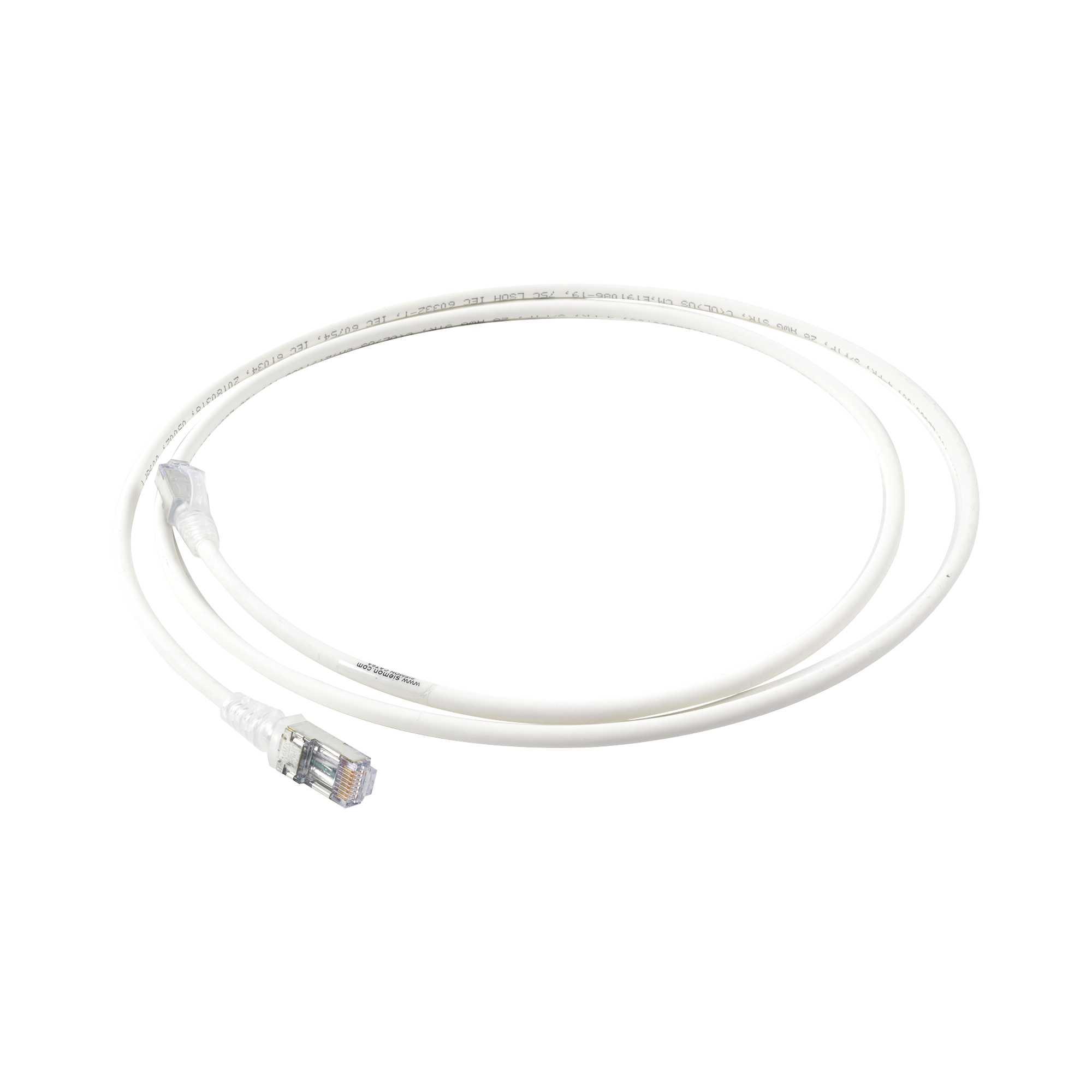 Patch Cord Skinny Cat6A Blindado S/FTP, 1.52 Metros (5 Pies), Diámetro Reducido 28 AWG, Color Blanco