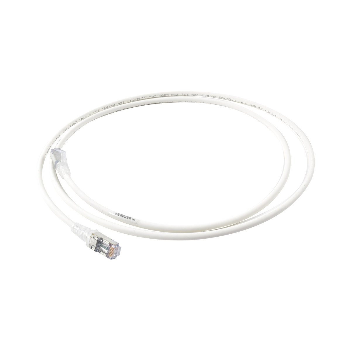 Patch Cord Skinny Cat6A Blindado S/FTP, 1.52 Metros (5 Pies), Diámetro Reducido 28 AWG, Color Blanco