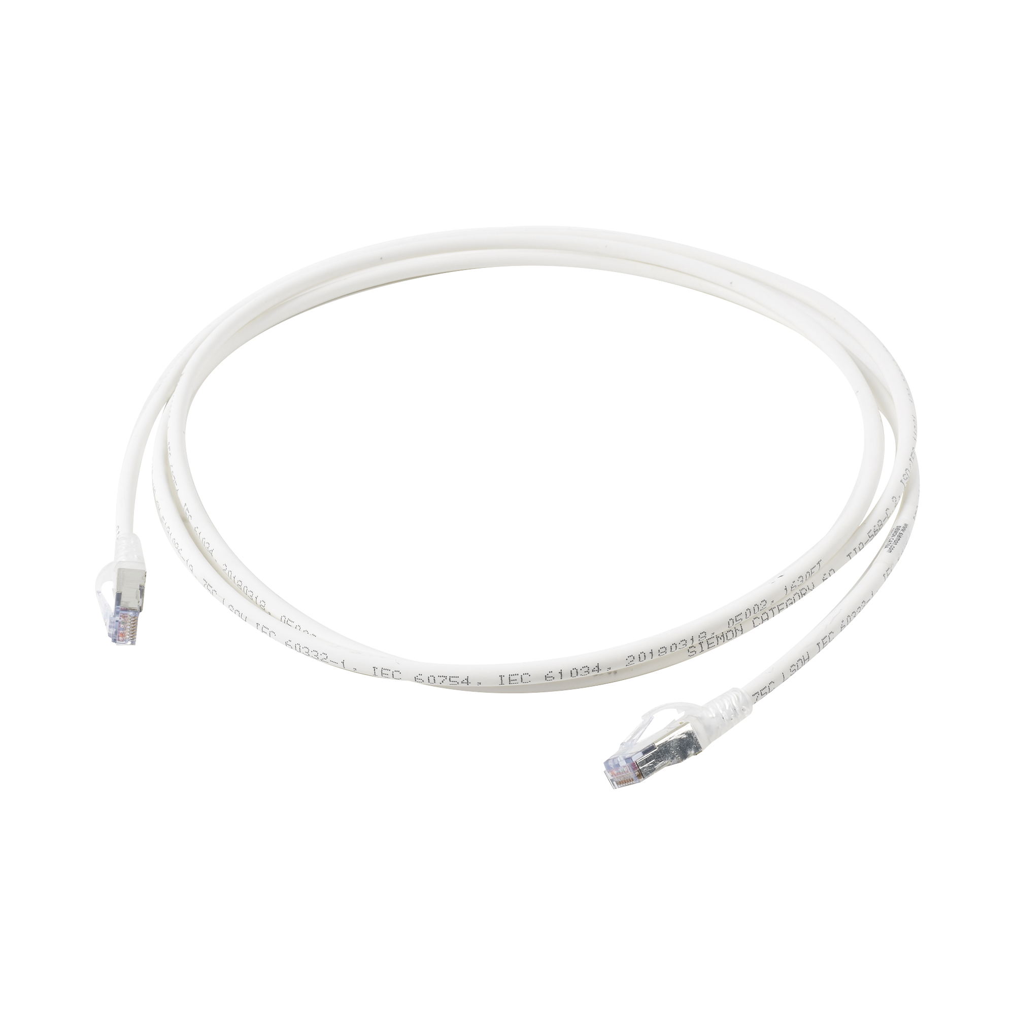 Patch Cord Skinny Cat6A Blindado S/FTP, 2.13 Metros (7 Pies), Diámetro Reducido 28 AWG, Color Blanco