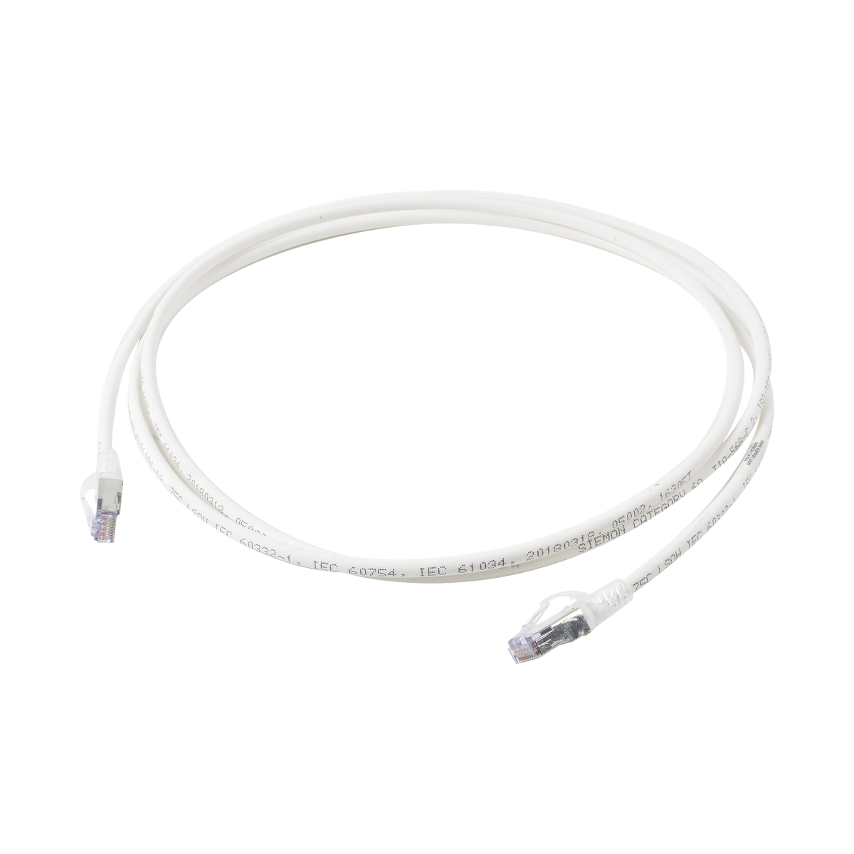 Patch Cord Skinny Cat6A Blindado S/FTP, 2.13 Metros (7 Pies), Diámetro Reducido 28 AWG, Color Blanco