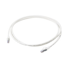 Patch Cord Skinny Cat6A Blindado S/FTP, 2.13 Metros (7 Pies), Diámetro Reducido 28 AWG, Color Blanco