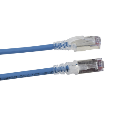 Patch Cord "Skinny" Cat6A Blindado S/FTP, 7ft, Diámetro Reducido 28 AWG, Color Azul