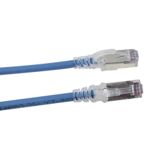 Patch Cord "Skinny" Cat6A Blindado S/FTP, 7ft, Diámetro Reducido 28 AWG, Color Azul