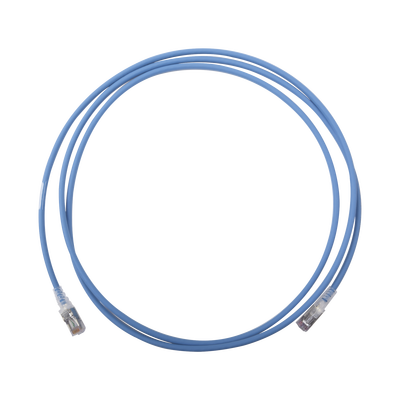 Patch Cord "Skinny" Cat6A Blindado S/FTP, 7ft, Diámetro Reducido 28 AWG, Color Azul