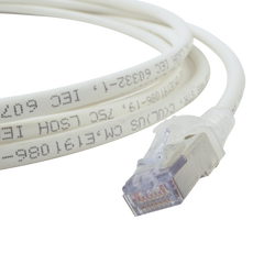 Patch Cord Skinny Cat6A Blindado S/FTP, 3.05 Metros (10 Pies), Diámetro Reducido 28 AWG, Color Blanco