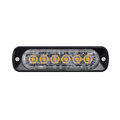 Luz Auxiliar de 6 LED, Azul, Bisel Negro, Lente Transparente