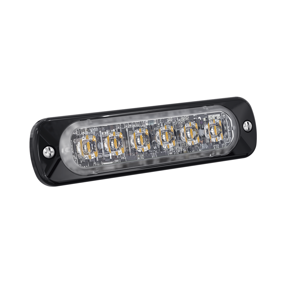 Luz Auxiliar de 6 LED, Rojo, Lente Transparente, SAE