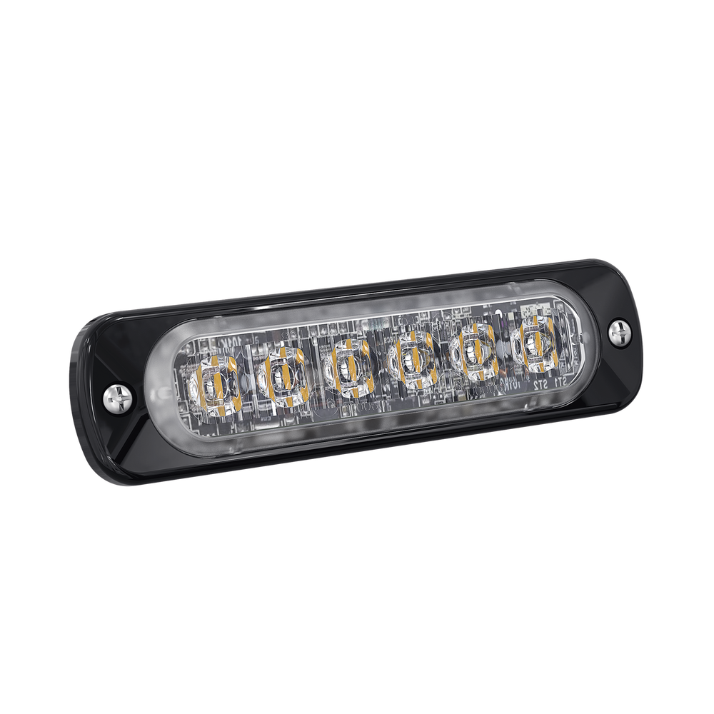 Luz Auxiliar de 6 LED, Rojo, Lente Transparente, SAE