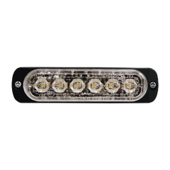 Luz Auxiliar de 6 LED, Rojo, Lente Transparente, SAE
