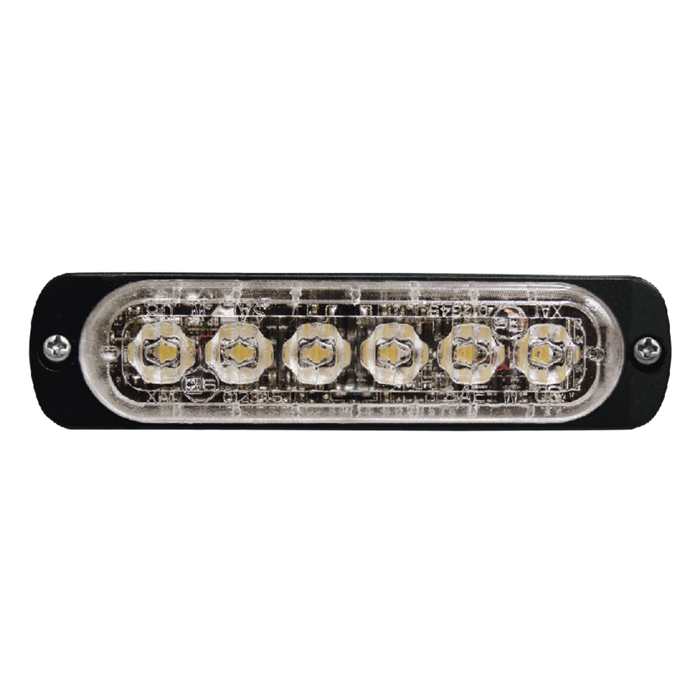 Luz Auxiliar de 6 LED, Rojo, Lente Transparente, SAE
