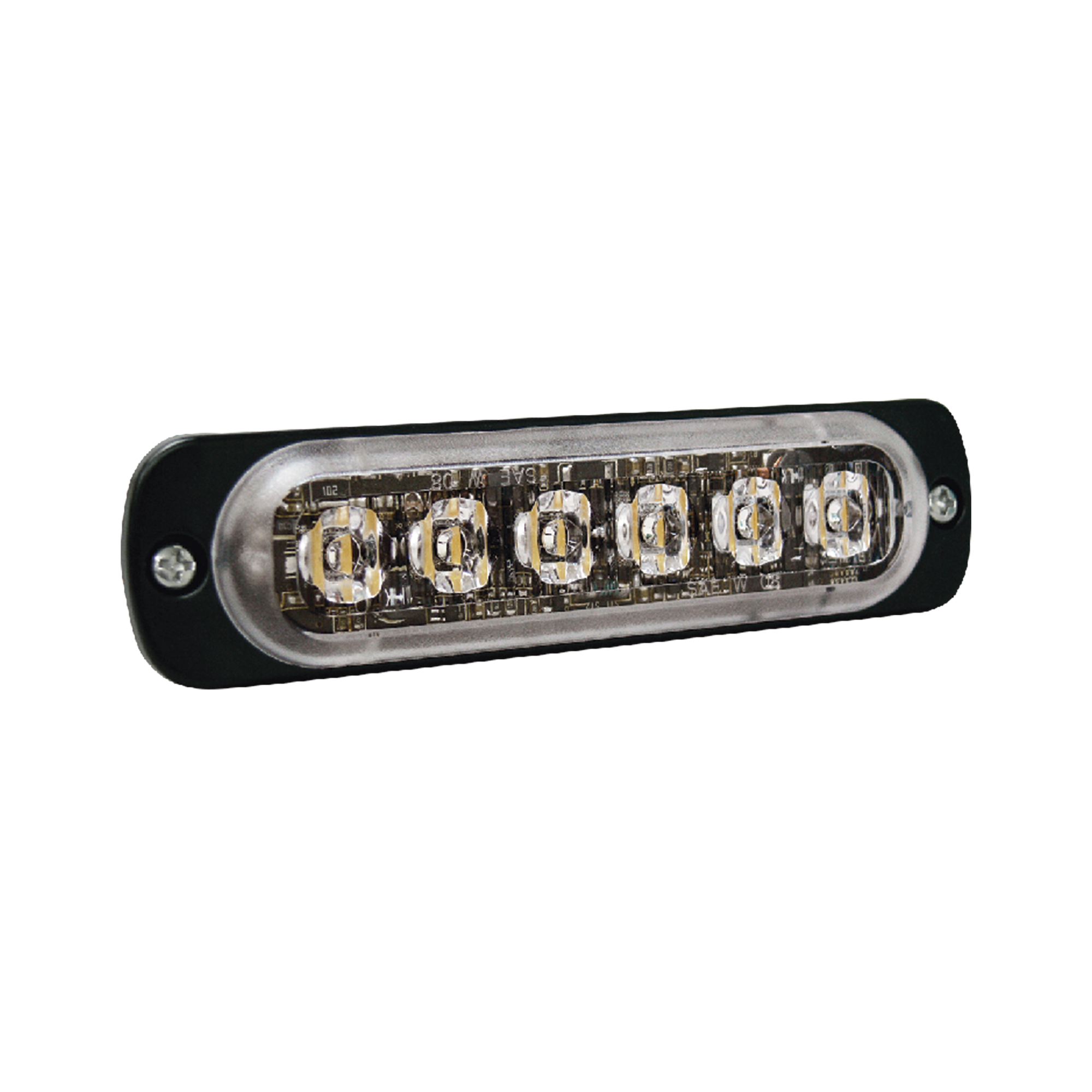 Luz Auxiliar de 6 LED, Rojo, Lente Transparente, SAE
