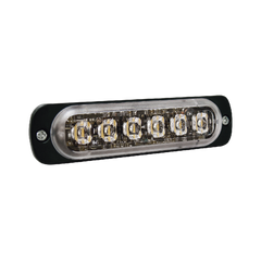 Luz Auxiliar de 6 LED, Rojo, Lente Transparente, SAE