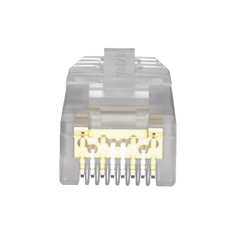 Plug RJ45 Cat6A, Para Cable UTP de Calibre 23-24 AWG, Chapado en Oro de 50 Micras, Paquete de 100 Piezas