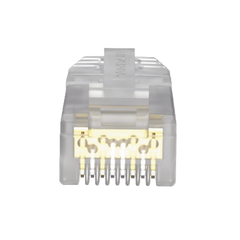Plug RJ45 Cat6A, Para Cable UTP de Calibre 23-24 AWG, Chapado en Oro de 50 micras, Paquete de 100 piezas