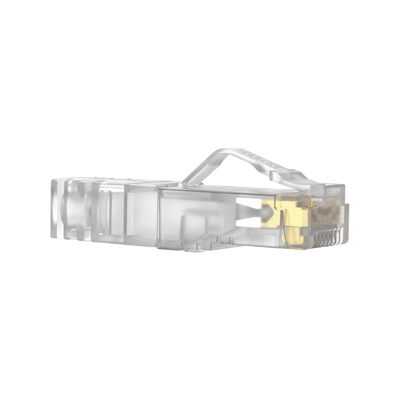 Plug RJ45 Cat6A, Para Cable UTP de Calibre 23-24 AWG, Chapado en Oro de 50 micras, Paquete de 100 piezas