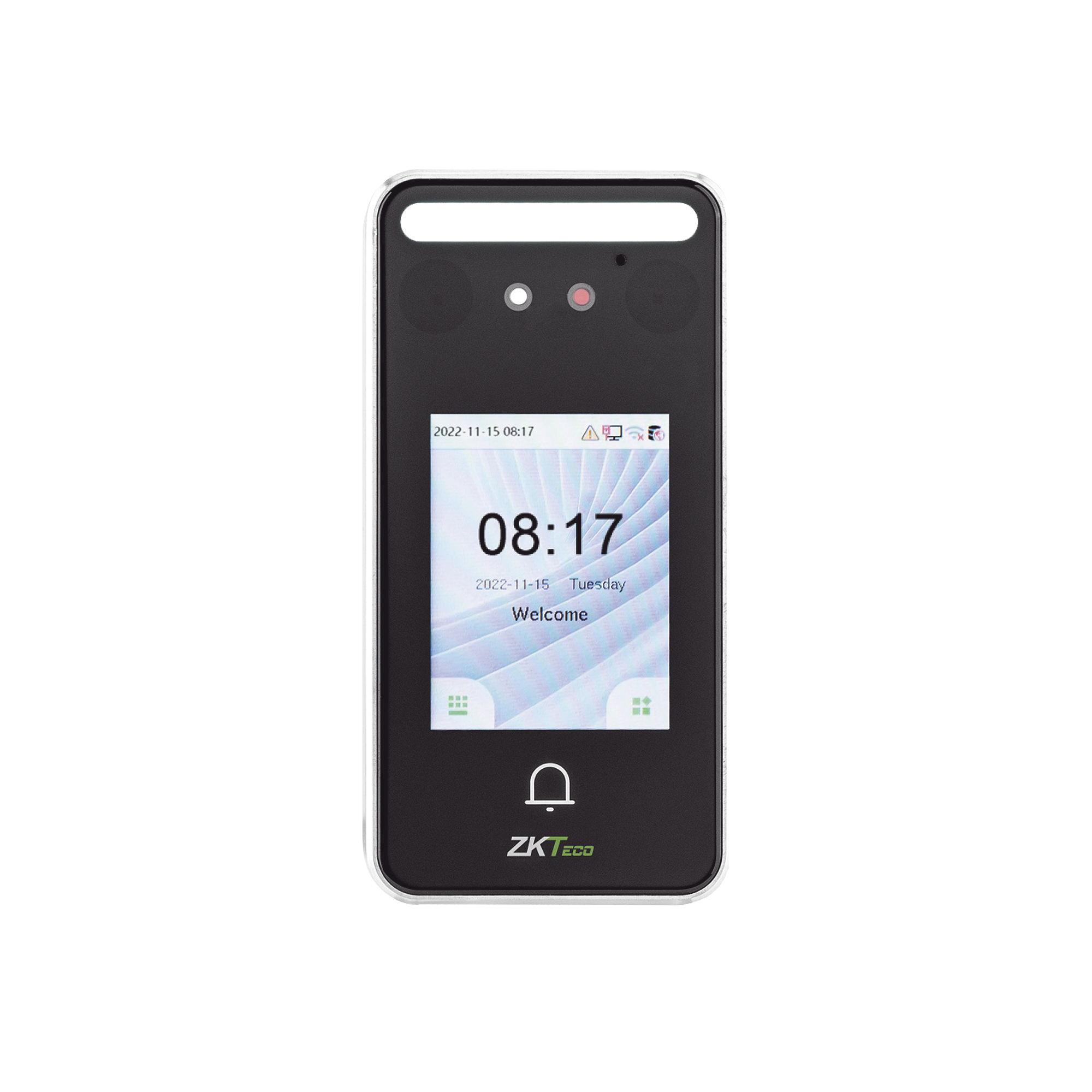 Terminal Biométrica Facial / 500 Rostros 3,000 Tarjetas / Pantalla 2.4" / IP65 / ADMS / Visible Light