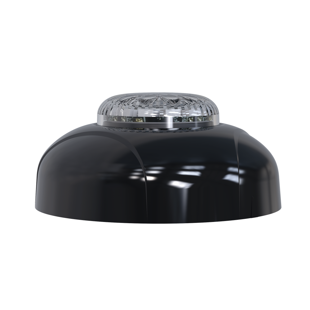 Estrobo Oculto de 12 LED, Rojo/Azul, Lente Transparente, Bisel Negro