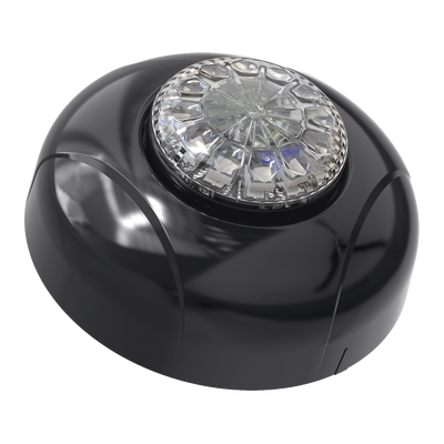 Estrobo Oculto de 12 LED, Brida negra, 12 Vcd, Clara, Lente transparente