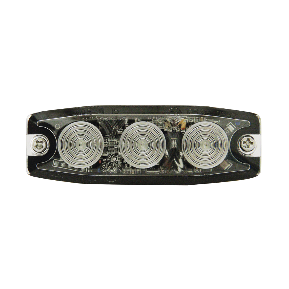 Luz Auxiliar de 3 LED, Ambar, Lente Transparente, SAE