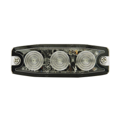 Luz Auxiliar de 3 LED, Ambar, Lente Transparente, SAE