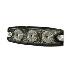 Luz Auxiliar de 3 LED, Ambar, Lente Transparente, SAE