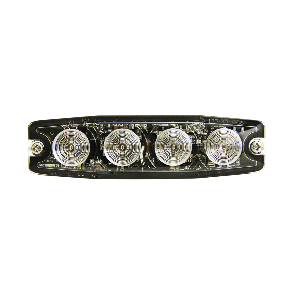 Luz Auxiliar de 4 LED, Ambar, Lente Transparente, SAE