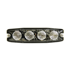 Luz Auxiliar de 4 LED, Ambar, Lente Transparente, SAE