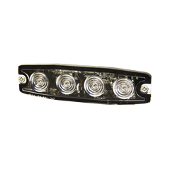 Luz Auxiliar de 4 LED, Ambar, Lente Transparente, SAE